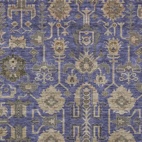 Purple Beige And Taupe Oriental Washable Indoor Outdoor Area Rug Photo 5