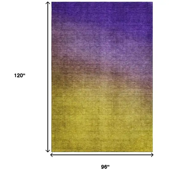 Purple Blue And Gold Ombre Washable Area Rug With UV Protection Photo 5