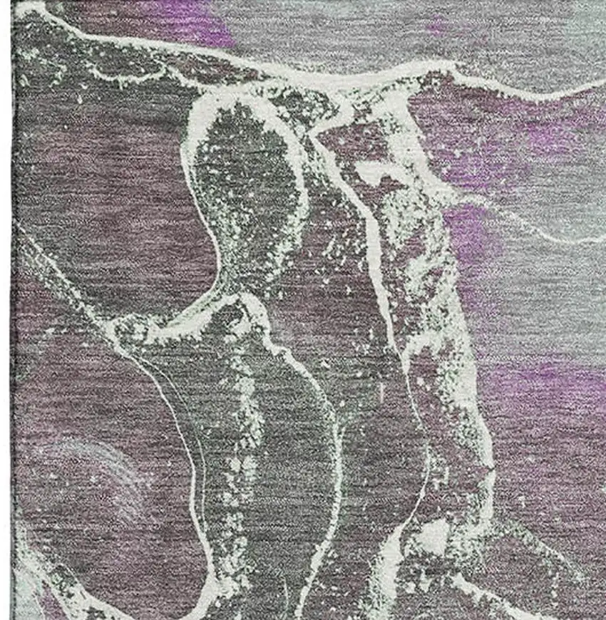 Purple Blue And Green Abstract Washable Area Rug With UV Protection Photo 2