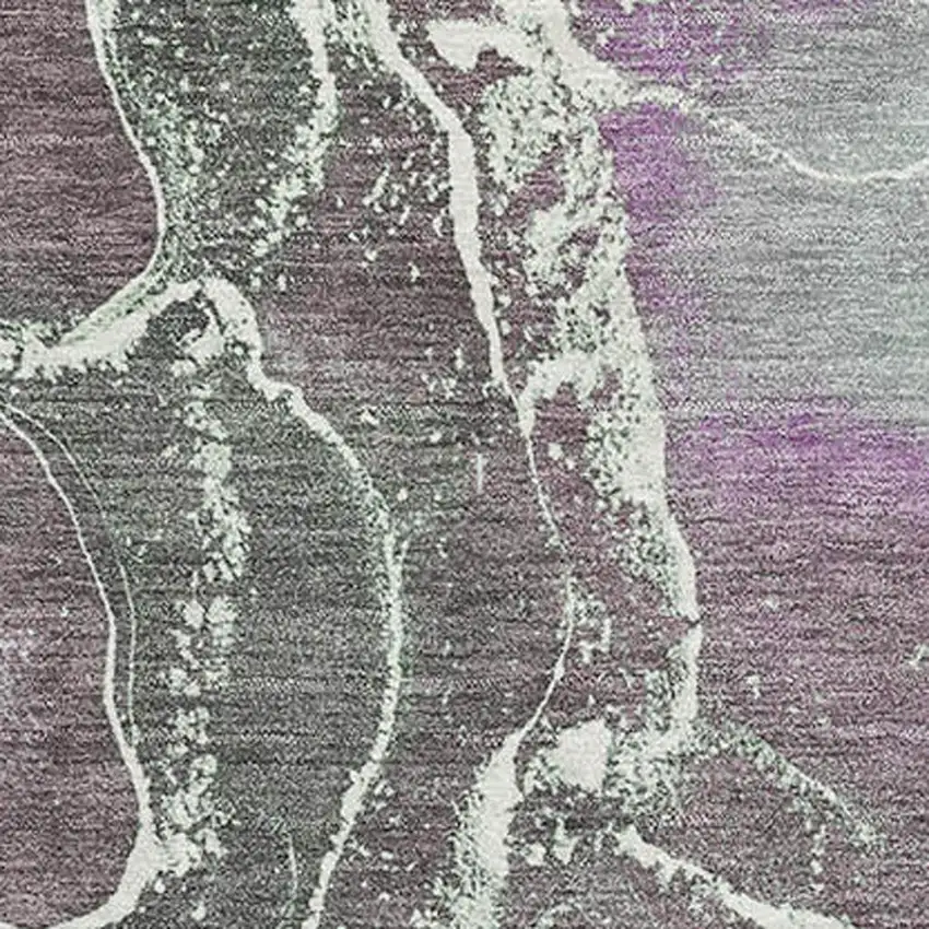 Purple Blue And Green Abstract Washable Area Rug With UV Protection Photo 2