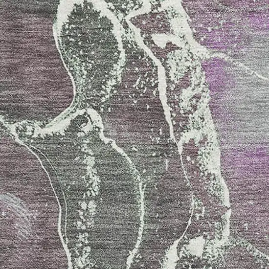 Purple Blue And Green Abstract Washable Area Rug With UV Protection Photo 2