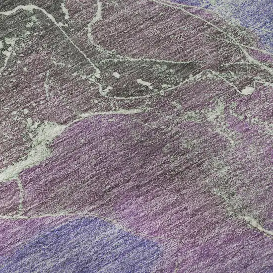 Purple Blue And Green Abstract Washable Area Rug With UV Protection Photo 9