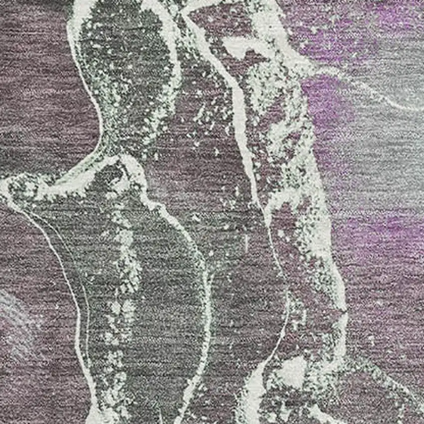 Purple Blue And Green Abstract Washable Area Rug With UV Protection Photo 2