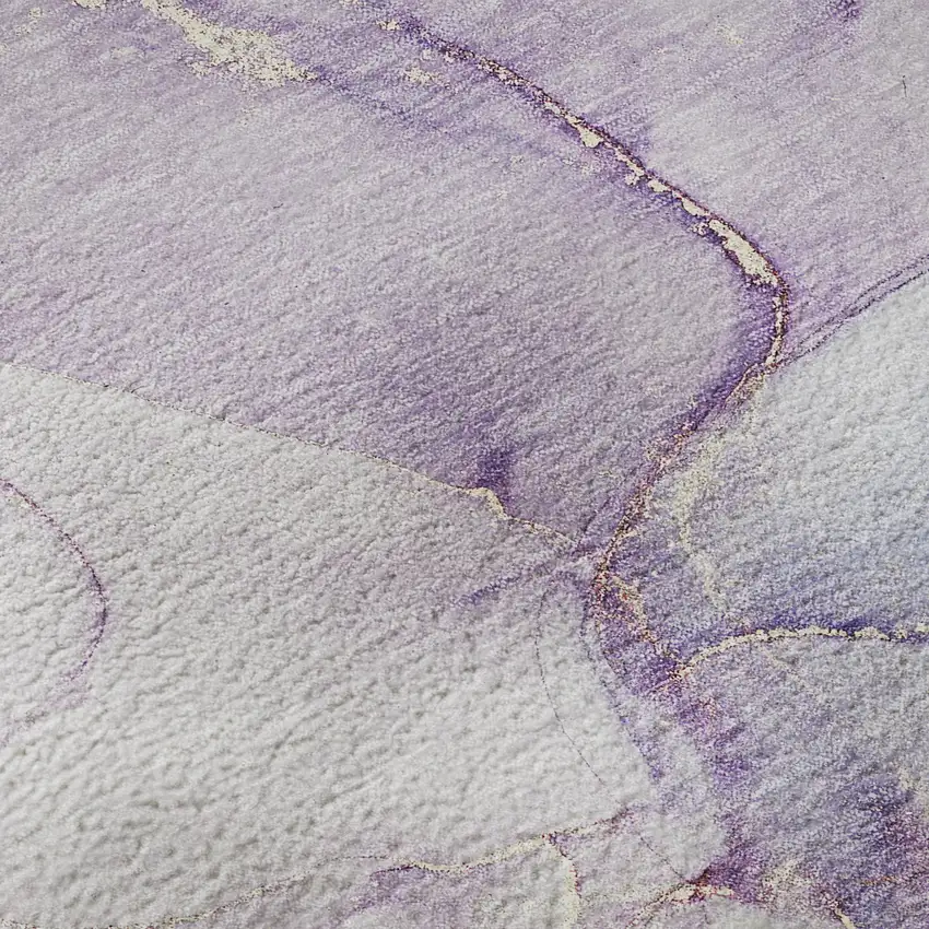 Purple Blue And Ivory Abstract Washable Area Rug With UV Protection Photo 3