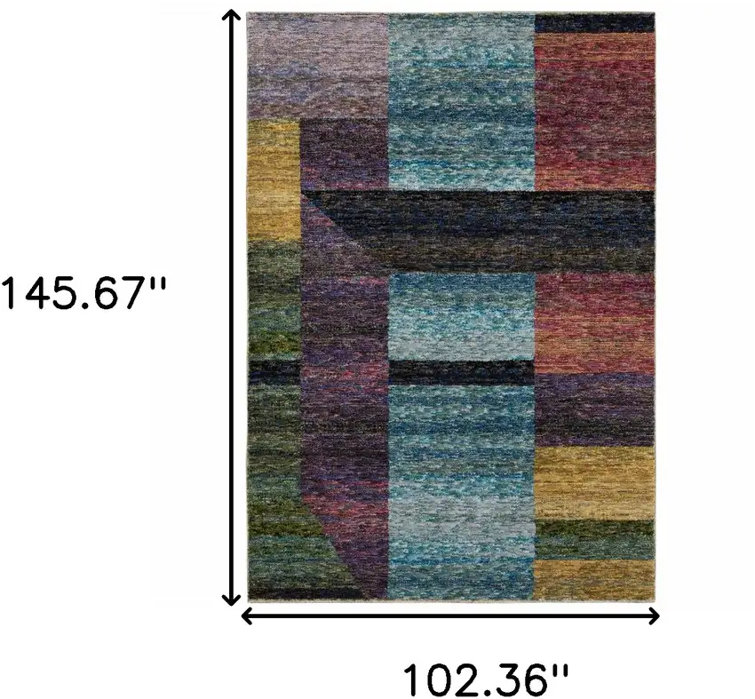 Purple and Red Geometric Power Loom Area Rug Photo 3