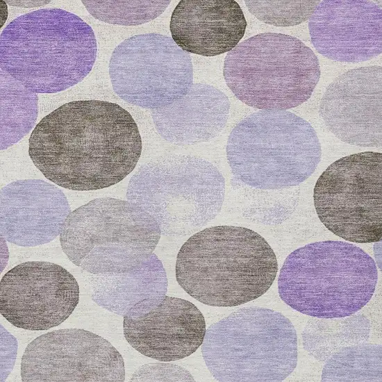 Purple Brown And Ivory Geometric Washable Indoor Outdoor Area Rug Photo 3