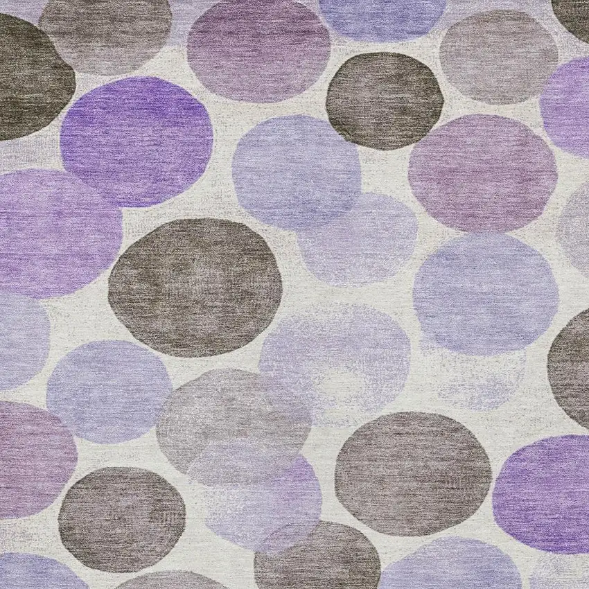 Purple Brown And Ivory Geometric Washable Indoor Outdoor Area Rug Photo 3