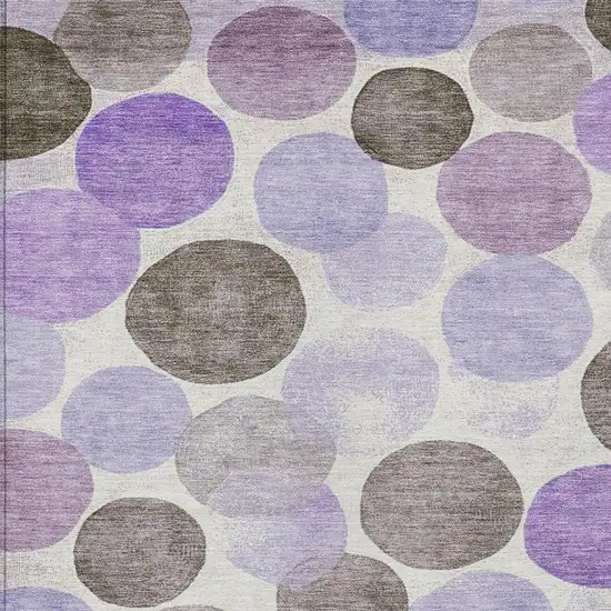 Purple Brown And Ivory Geometric Washable Indoor Outdoor Area Rug Photo 3