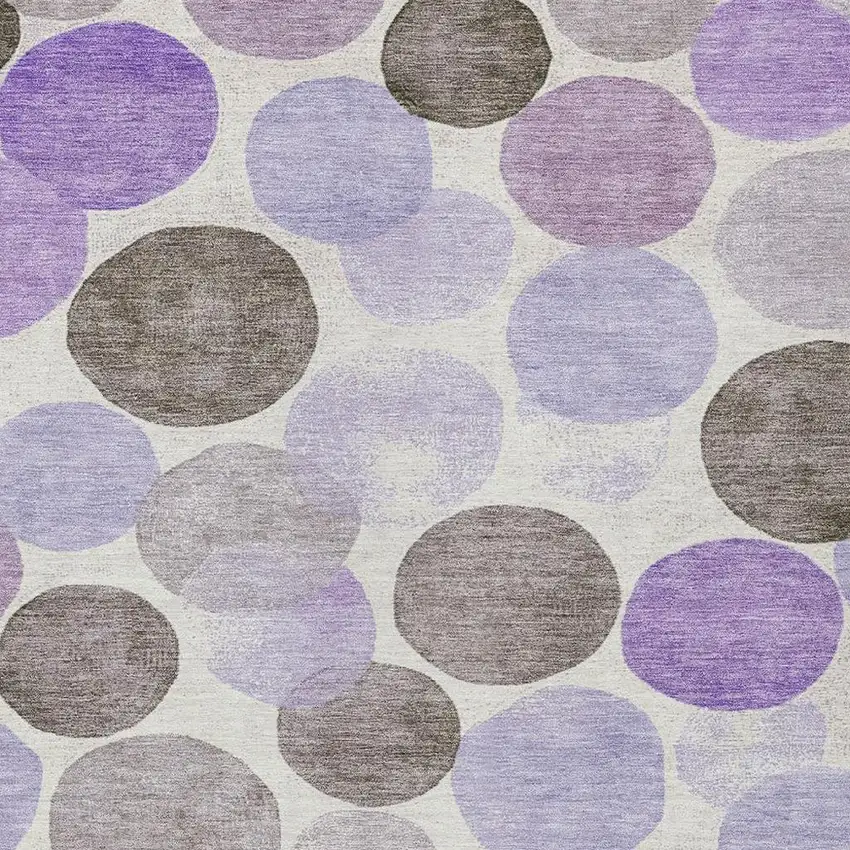 Purple Brown And Ivory Geometric Washable Indoor Outdoor Area Rug Photo 3