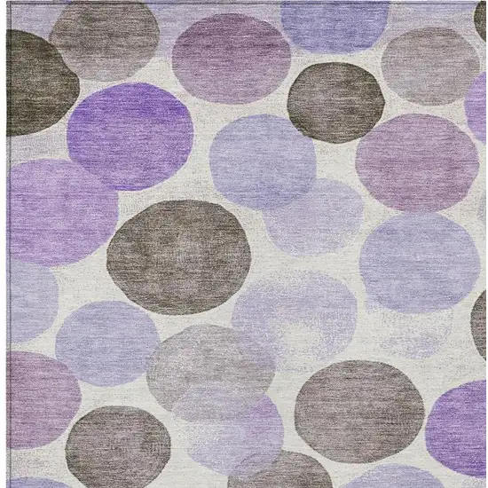 Purple Brown And Ivory Geometric Washable Indoor Outdoor Area Rug Photo 3