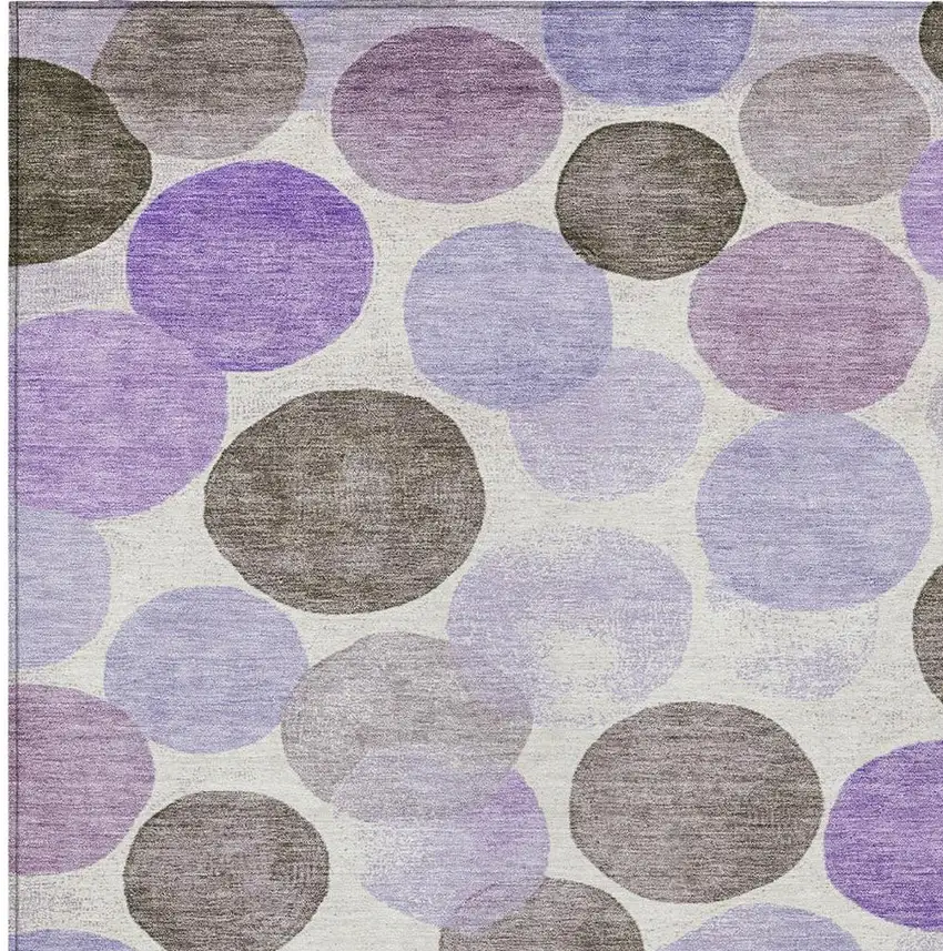 Purple Brown And Ivory Geometric Washable Indoor Outdoor Area Rug Photo 3
