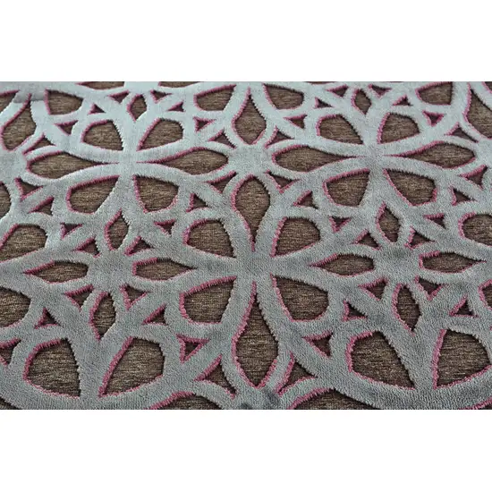 Purple Brown and Gray Geometric Power Loom Area Rug Photo 7