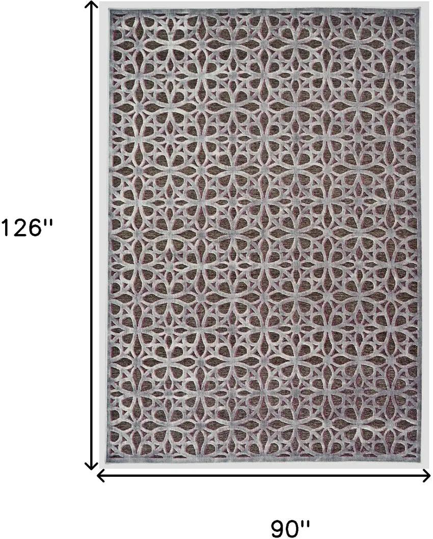Purple Brown and Gray Geometric Power Loom Area Rug Photo 3