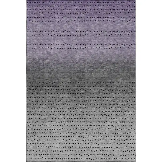 Purple Charcoal And Gray Abstract Washable Area Rug With UV Protection Photo 1