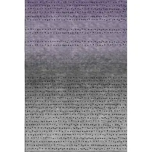 Photo of Purple Charcoal And Gray Abstract Washable Area Rug With UV Protection