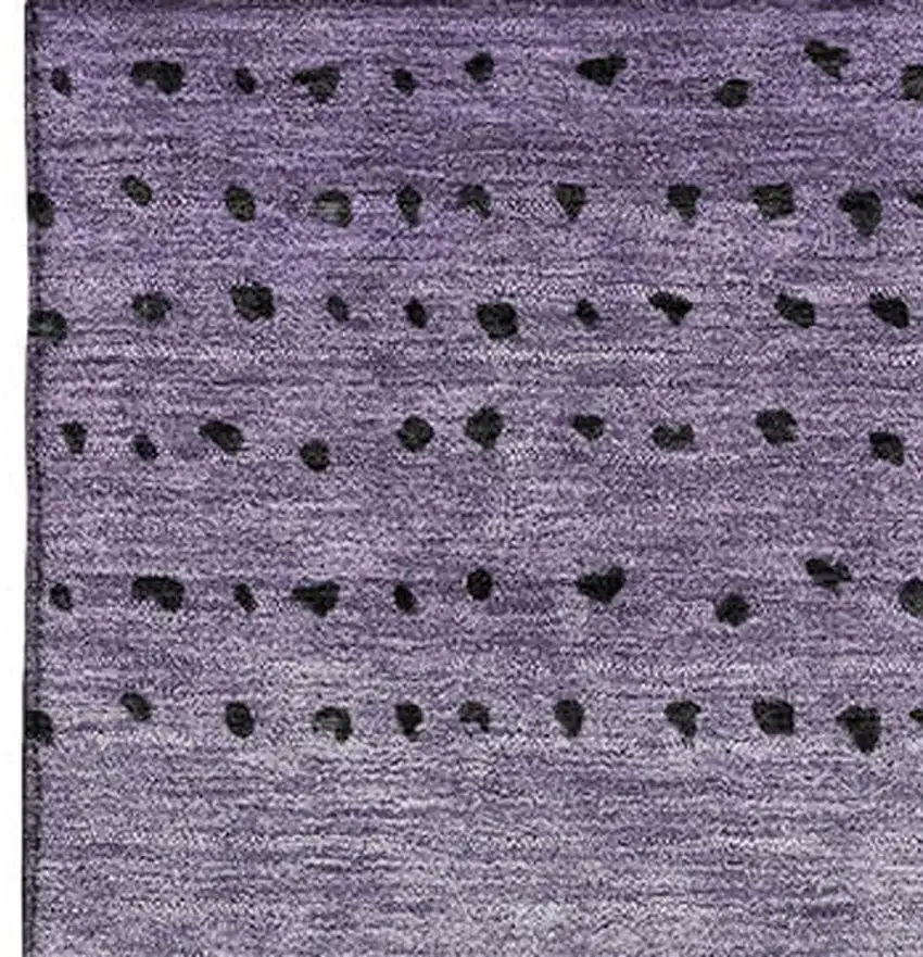 Purple Charcoal And Gray Abstract Washable Area Rug With UV Protection Photo 4