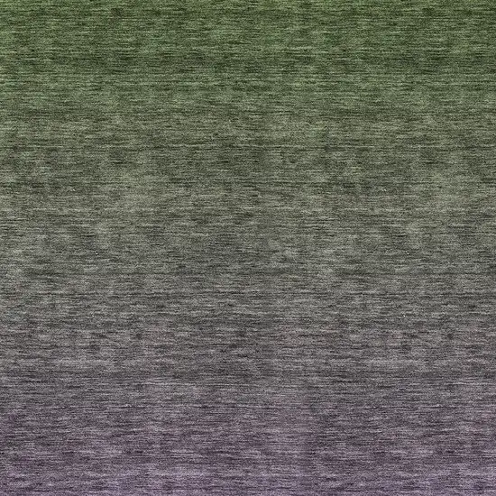 Purple Charcoal And Green Ombre Washable Indoor Outdoor Area Rug Photo 6