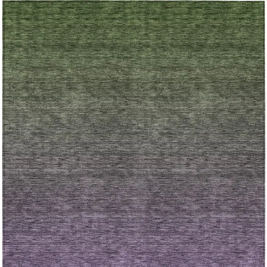 Purple Charcoal And Green Ombre Washable Indoor Outdoor Area Rug Photo 7