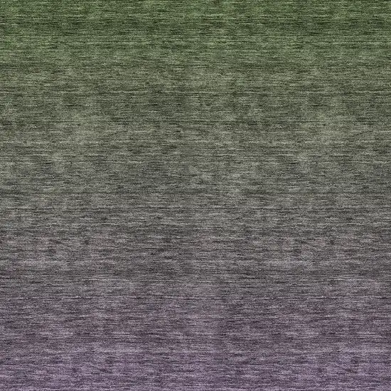Purple Charcoal And Green Ombre Washable Indoor Outdoor Area Rug Photo 6