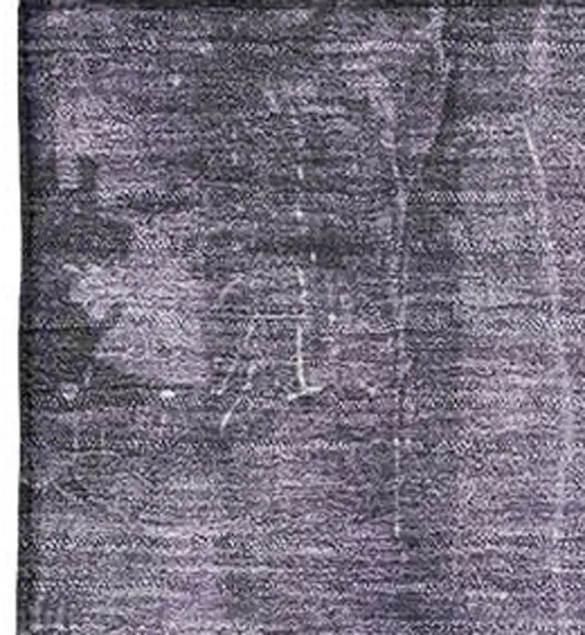 Purple Charcoal And Ivory Abstract Washable Area Rug With UV Protection Photo 2