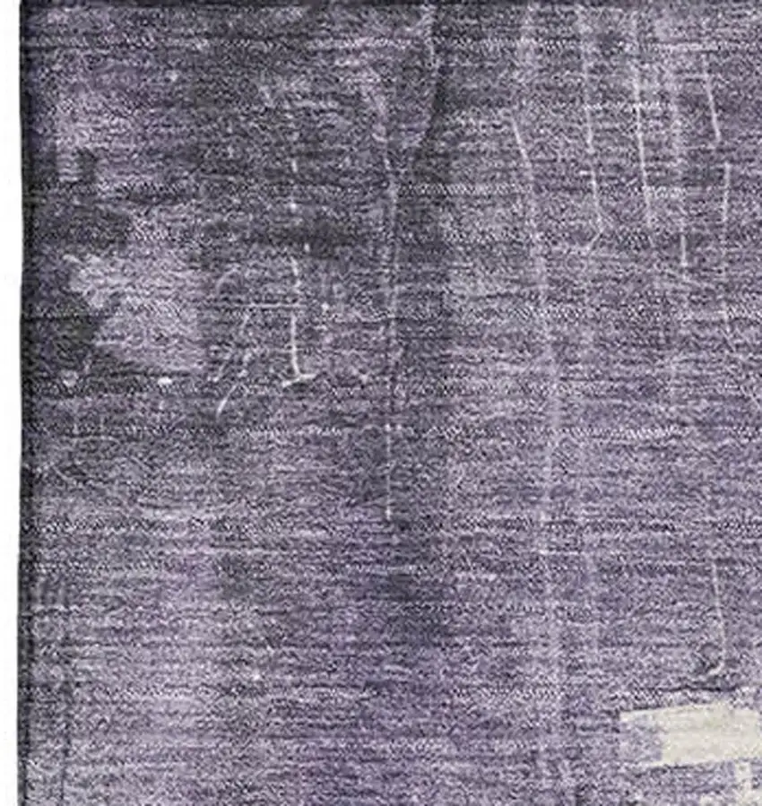 Purple Charcoal And Ivory Abstract Washable Area Rug With UV Protection Photo 2