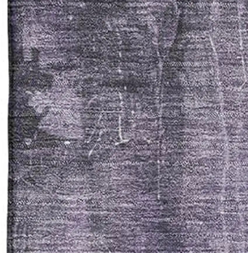 Purple Charcoal And Ivory Abstract Washable Area Rug With UV Protection Photo 2