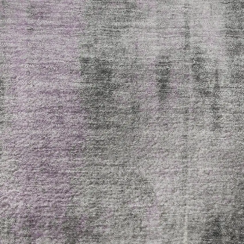 Purple Charcoal And Ivory Abstract Washable Area Rug With UV Protection Photo 8