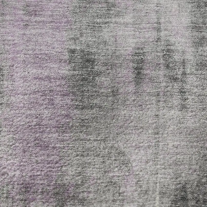 Purple Charcoal And Ivory Abstract Washable Area Rug With UV Protection Photo 6