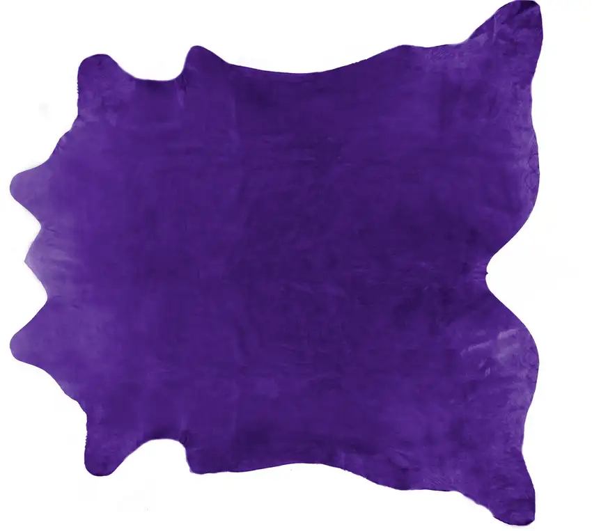 Purple Cowhide Hand Knotted Area Rug Photo 1