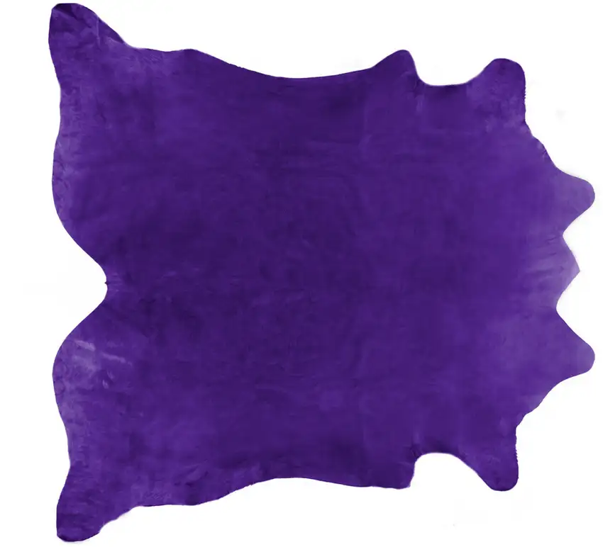 Purple Cowhide Hand Knotted Area Rug Photo 3