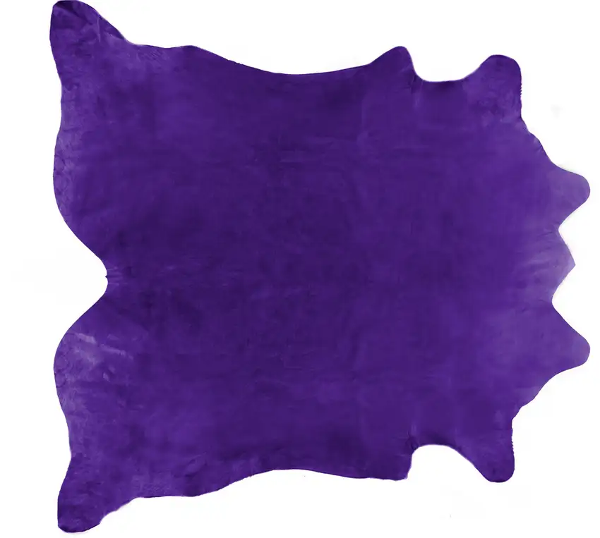 Purple Cowhide Hand Knotted Area Rug Photo 3