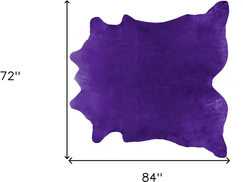 Purple Cowhide Hand Knotted Area Rug Photo 5