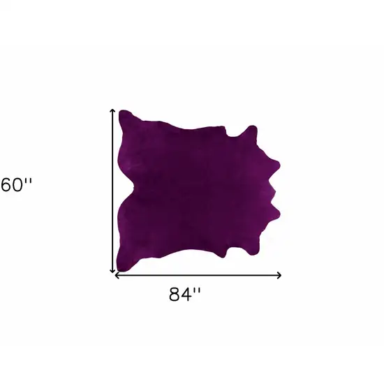 Purple Cowhide Hand Knotted Area Rug Photo 5