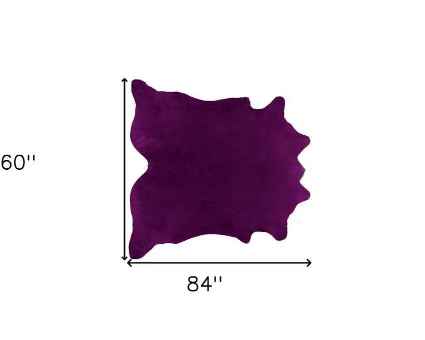 Purple Cowhide Hand Knotted Area Rug Photo 5