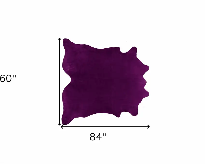 Purple Cowhide Hand Knotted Area Rug Photo 5
