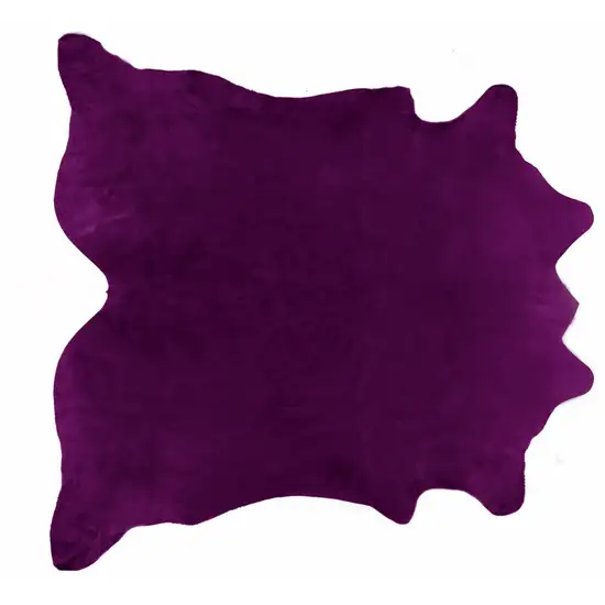 Purple Cowhide Hand Knotted Area Rug Photo 1