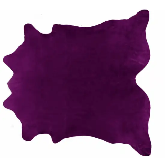 Purple Cowhide Hand Knotted Area Rug Photo 3
