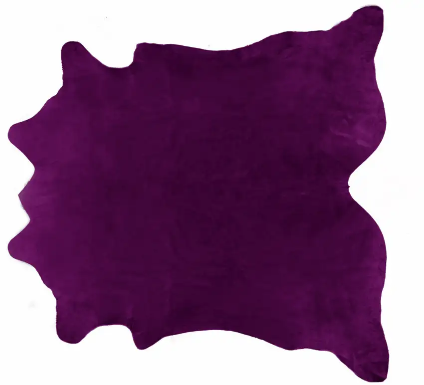 Purple Cowhide Hand Knotted Area Rug Photo 3