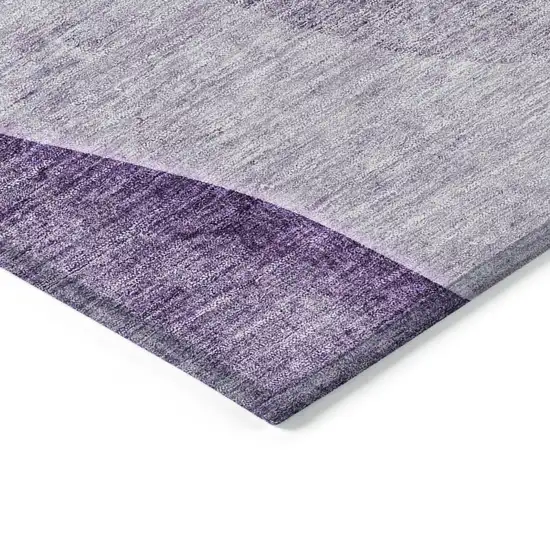 Purple Eggplant And Gray Abstract Washable Indoor Outdoor Area Rug Photo 3