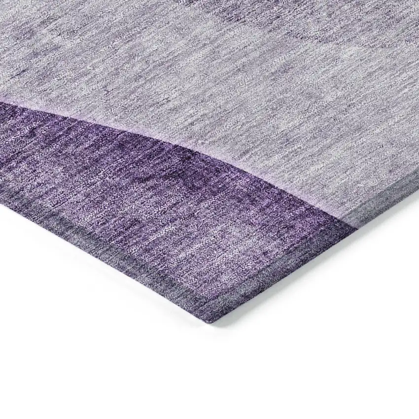 Purple Eggplant And Gray Abstract Washable Indoor Outdoor Area Rug Photo 3