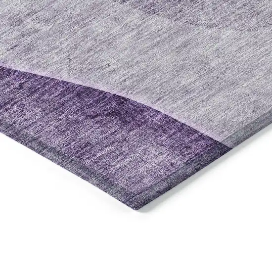 Purple Eggplant And Gray Abstract Washable Indoor Outdoor Area Rug Photo 4
