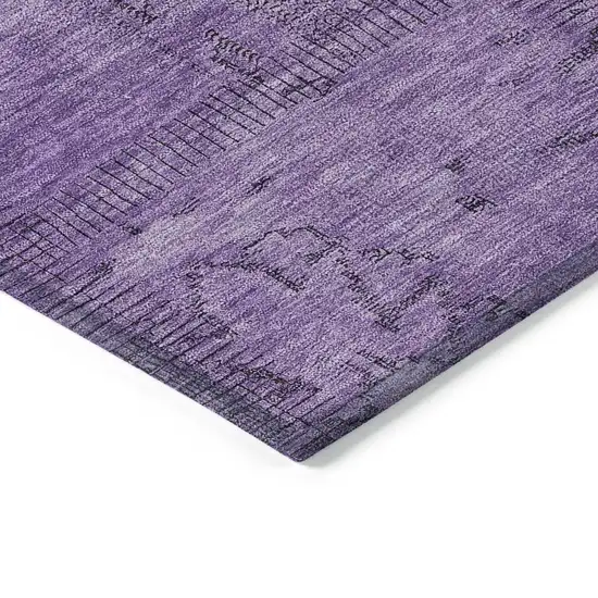 Purple Eggplant And Gray Patchwork Washable Indoor Outdoor Area Rug Photo 4
