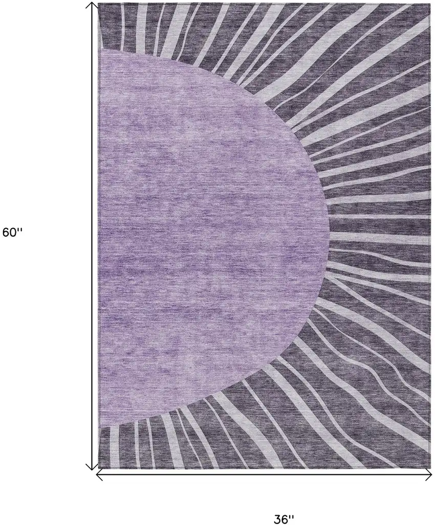Purple Eggplant And Lavender Abstract Washable Indoor Outdoor Area Rug Photo 3