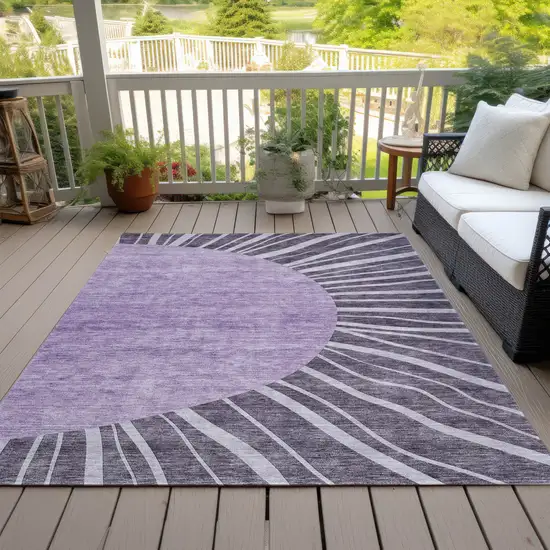 Purple Eggplant And Lavender Abstract Washable Indoor Outdoor Area Rug Photo 8