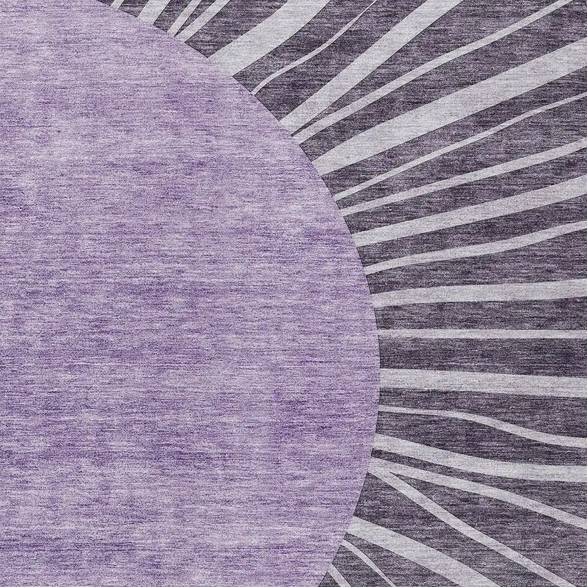 Purple Eggplant And Lavender Abstract Washable Indoor Outdoor Area Rug Photo 6