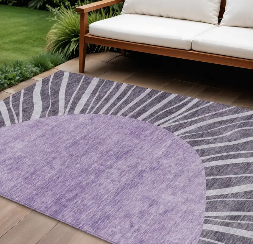 Purple Eggplant And Lavender Abstract Washable Indoor Outdoor Area Rug Photo 1