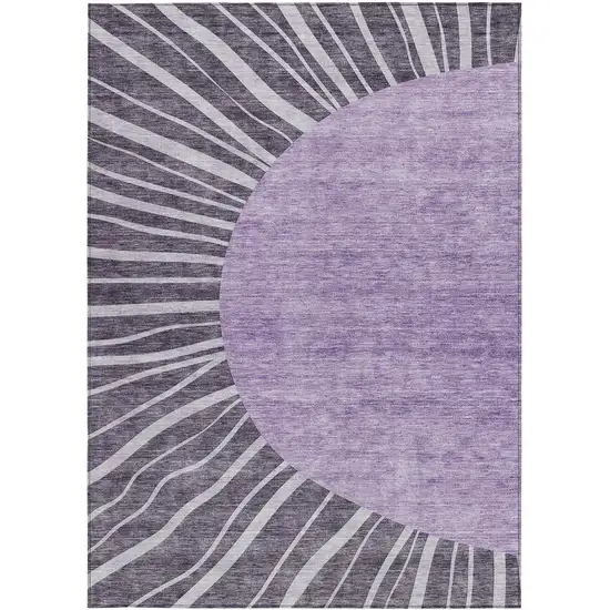 Purple Eggplant And Lavender Abstract Washable Indoor Outdoor Area Rug Photo 7