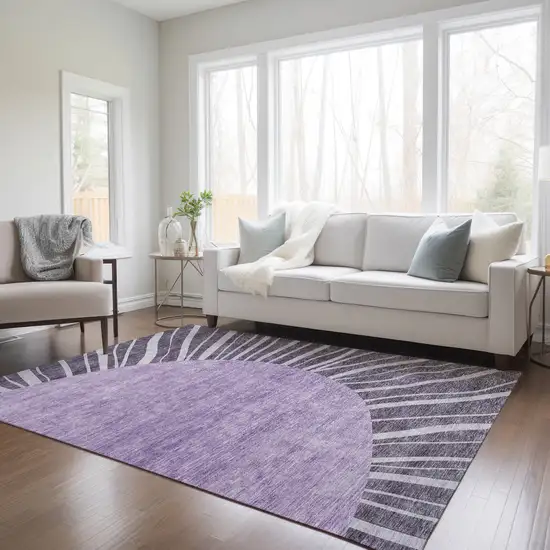 Purple Eggplant And Lavender Abstract Washable Indoor Outdoor Area Rug Photo 9