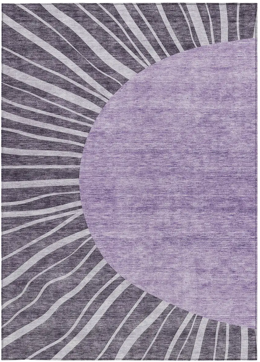 Purple Eggplant And Lavender Abstract Washable Indoor Outdoor Area Rug Photo 7