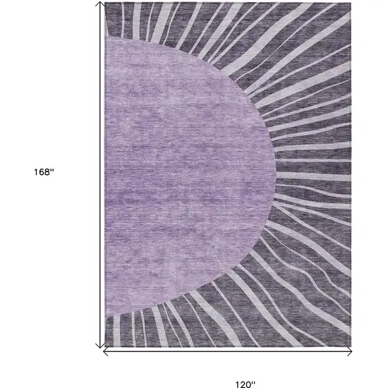 Purple Eggplant And Lavender Abstract Washable Indoor Outdoor Area Rug Photo 3
